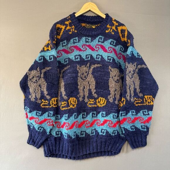 Wool Originals Heavy Hand Knit Hand Made Sweater Size Medium Oversized Fit - Picture 1 of 7